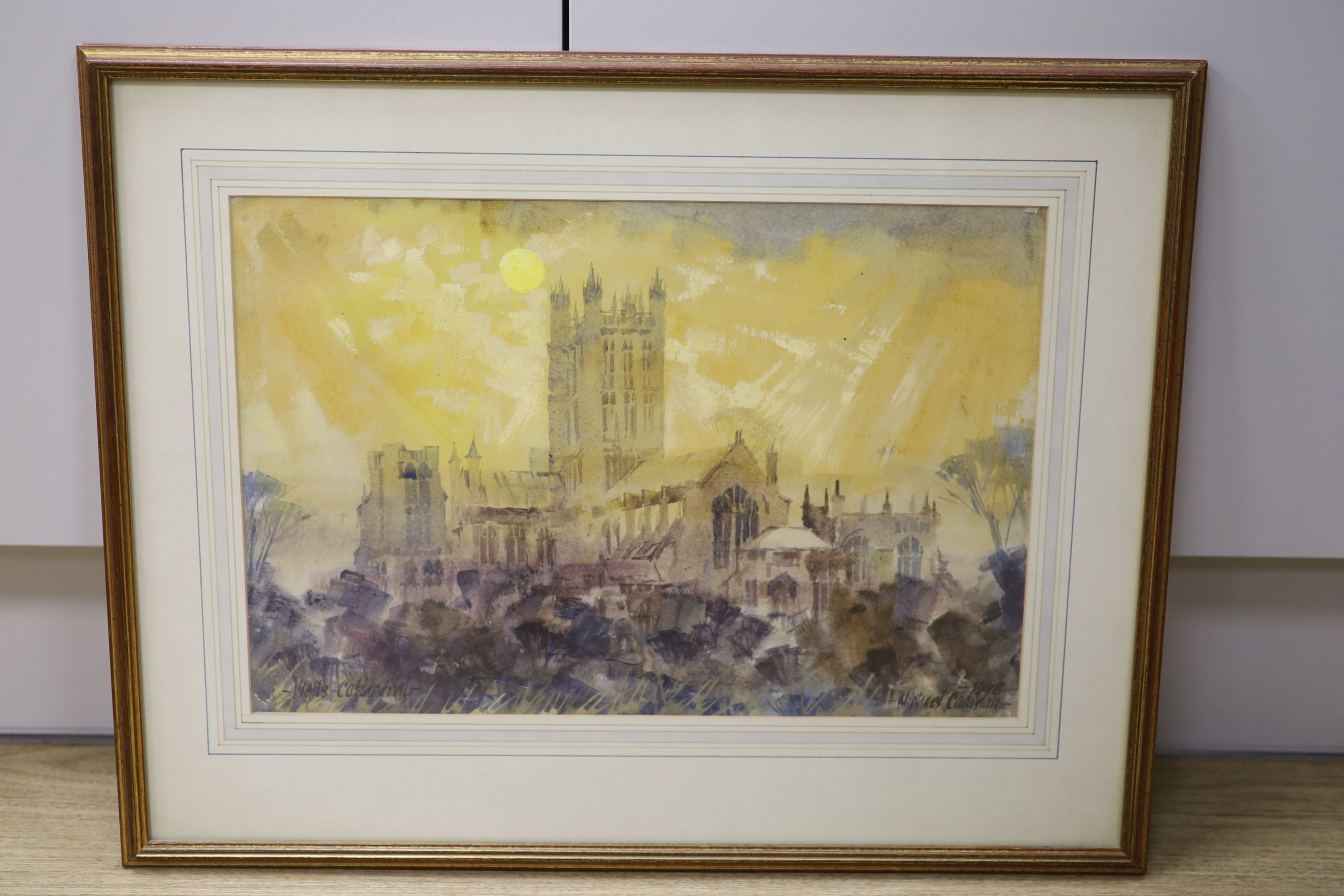 Michael Lawrence Cadman (1920-2012), watercolour, Wells Cathedral, signed and dated 1978, 26 x 39cm